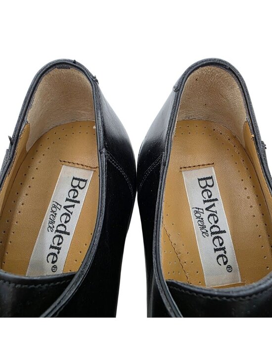 NEW Vintage Belvedere Black Exotic Crocodile Italy Dress Shoes 7.5M Square Toe main image 4